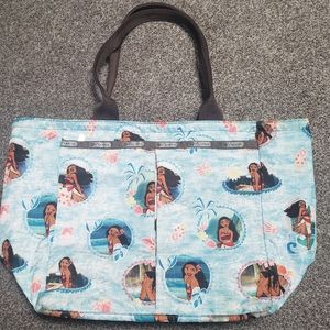 Le Sport Sac X Moana Turquoise Tote Bag with travel pouch.